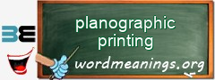 WordMeaning blackboard for planographic printing